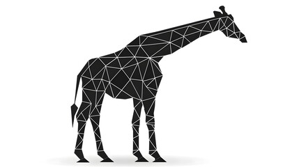 Obraz premium black silhouette of Giraffe illustration icon for logo, isolated on white background