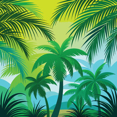 beautiful-palm-tree-leaves-silhouette  Adobe Illustrator Artwork