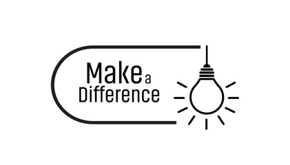 Make a Difference sign on white background	