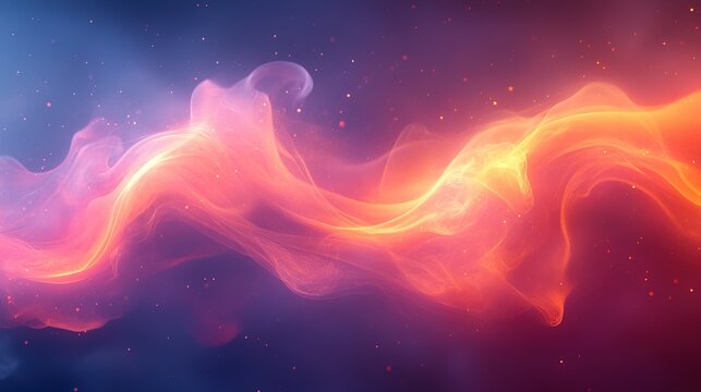 Elegant Abstract Art: Flowing Blurred Shapes of Multicolored Flames and Smoke