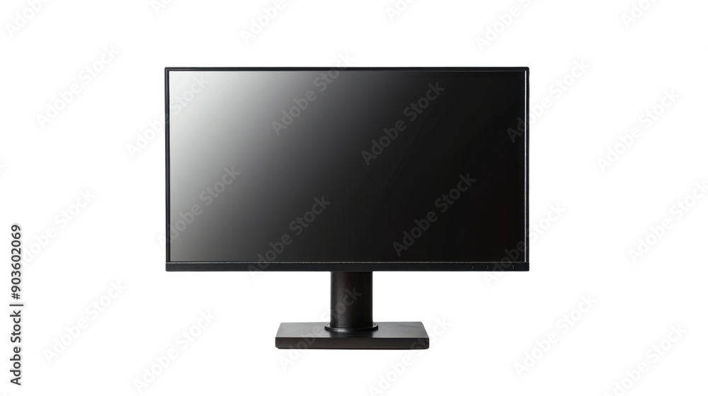 Wall mural monitor computer on transparent background