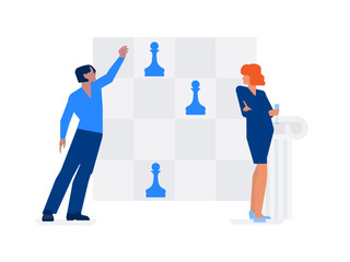 Couple playing chess