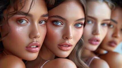 Fototapeta premium Elegant Group Close-Up of Beautiful Women
