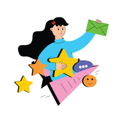 Try this amazing flat illustration of customer feedback