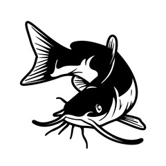 Catfish | Aquatic Animal | Outdoor Scene | River Fish | Outdoor Fishing Scene | Angler dad | Wildlife | Fishing Vibe | Original Illustration | Vector and Clipart | Cutfile and Stencil