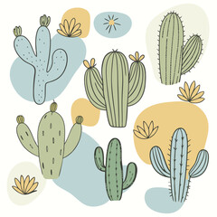 Seamless watercolor cactus pattern on paper texture. Botanical cacti background Adobe Illustrator Artwork