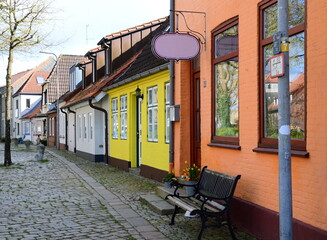 Historical Buildings in the Old Town of Eckernförde, Schleswig - Holstein