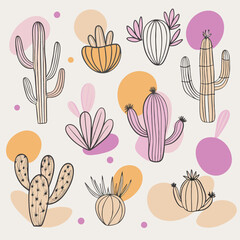 Cactus Seamless Pattern Vector Adobe Illustrator Artwork