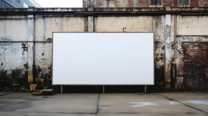 Obraz premium Blank Billboard Against a Weathered Wall