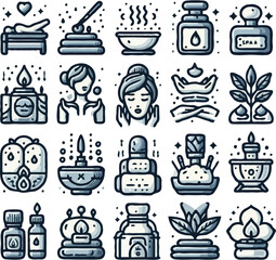 set of icons for beauty and spa