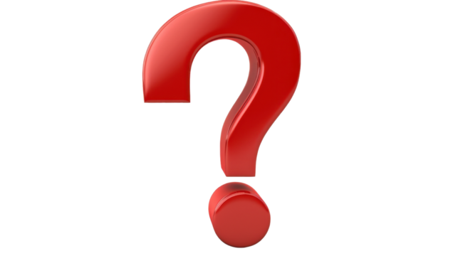 Question mark on transparent background 