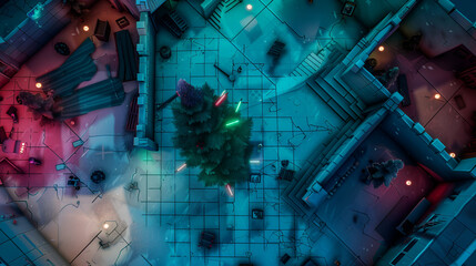 Winter Adventure Battle Map - Christmas RPG Map for Dungeons and Dragons