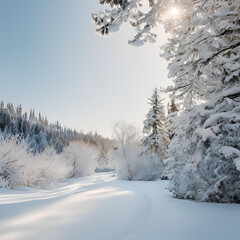 snow covered trees
