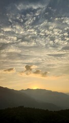 sunset over the hills