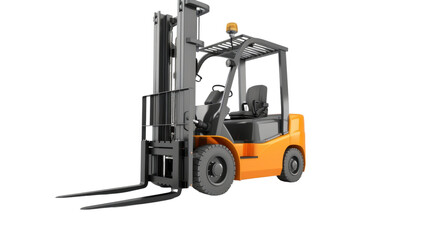 Forklift on transparent background