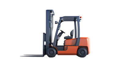 Forklift on transparent background