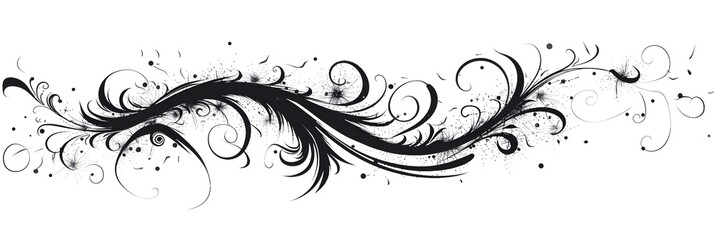 Whimsical Cursive Doodle with Swirling Flourishes on Minimalistic Background