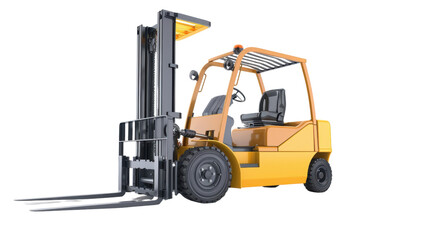 Forklift on transparent background