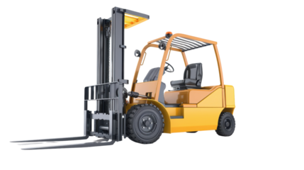 Forklift on transparent background