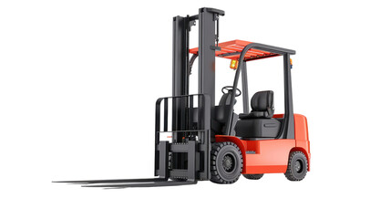 Forklift on transparent background