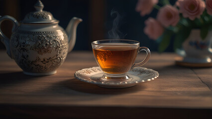 Fototapeta premium Cup of tea on the table 2.