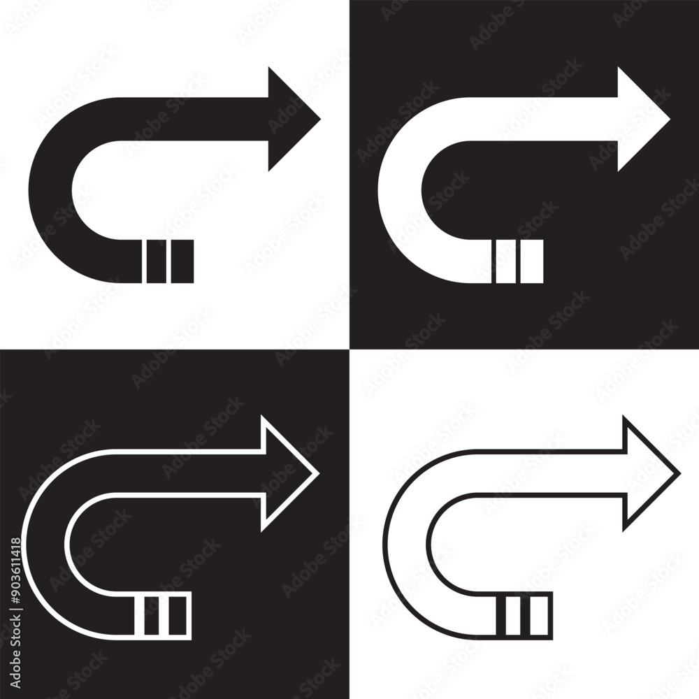 Poster redo icon. back and white or return simple vector sign trendy symbol for design, websites, presentat