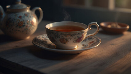 Fototapeta premium Cup of tea on the table 3.