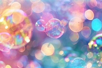 Colorful Bubbles Against a Blurred Background