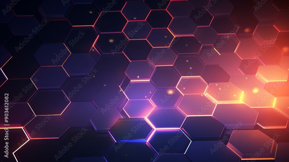 Poster modern technology abstract background featuring hexagonal shapes: high-tech vector illustration for 
