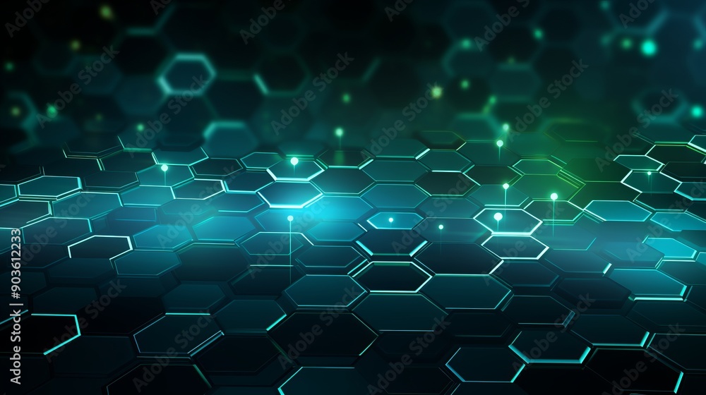 Poster modern technology abstract background featuring hexagonal shapes: high-tech vector illustration for 