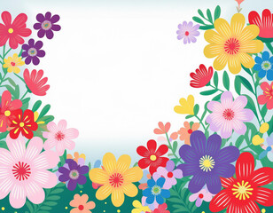 Obraz premium Blooming Spring Flowers with White Copyspace Perfect Background for Inspirational Quotes and Messages