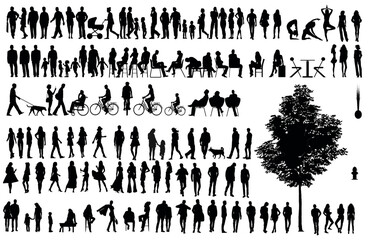 People Silhouettes Architectural Figures