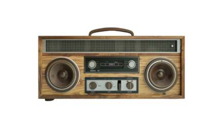 Portable stereo on transparent background
