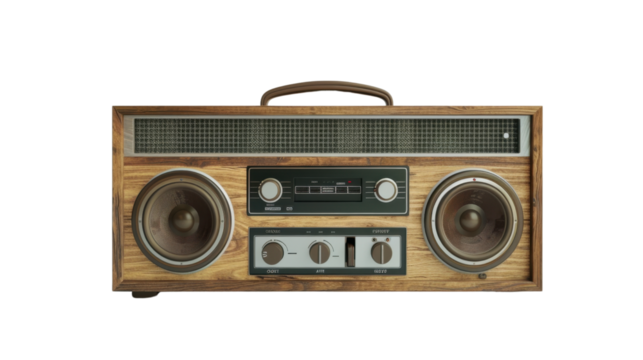 Portable stereo on transparent background