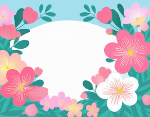 Fototapeta premium Blooming Spring Flowers with White Copyspace Perfect Background for Inspirational Quotes and Messages