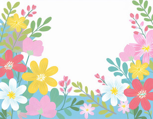 Fototapeta premium Blooming Spring Flowers with White Copyspace Perfect Background for Inspirational Quotes and Messages