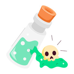 A poison sticker designed in flat style 

