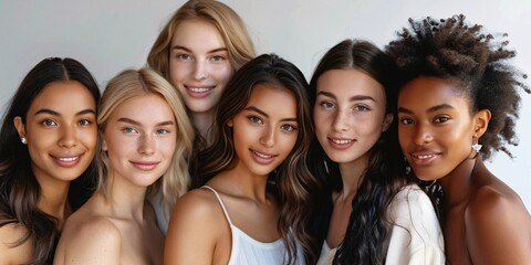 Obraz premium Radiant Group Portrait of Beautiful Women from Different Backgrounds