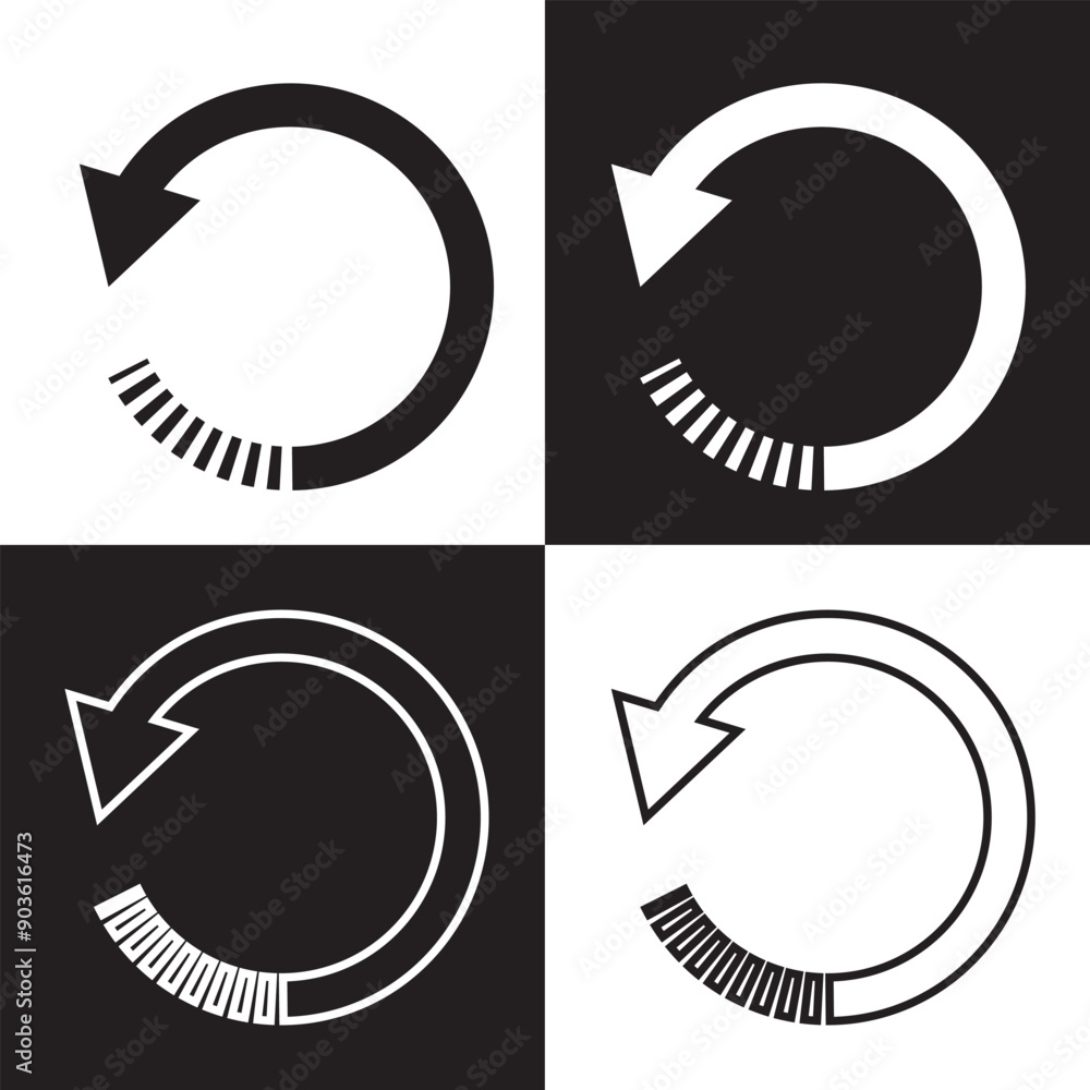 Poster undo icon. back and white or return simple vector sign trendy symbol for design, websites, presentat