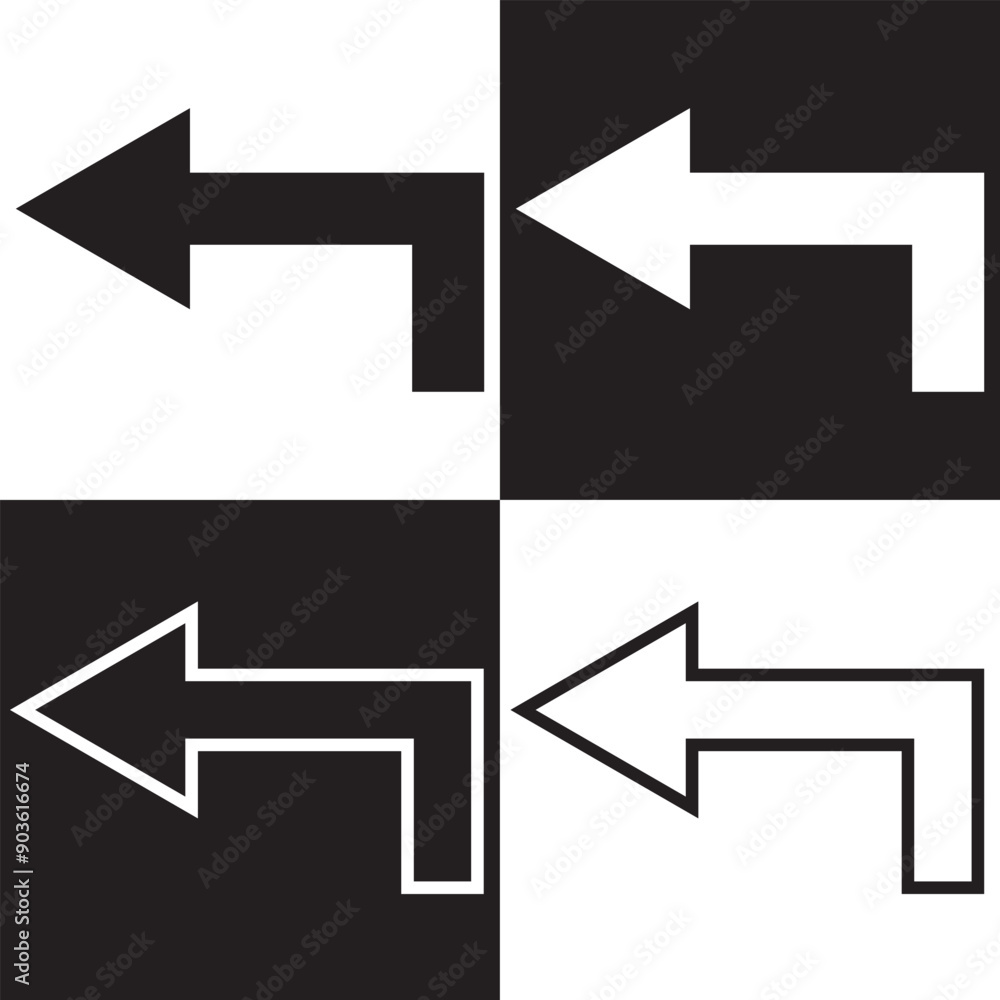 Poster undo icon. back and white or return simple vector sign trendy symbol for design, websites, presentat