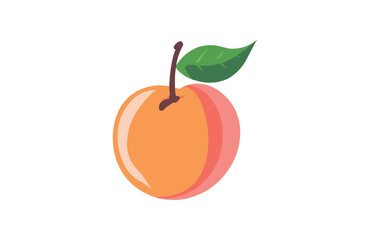 Colorful peach icon isolated on white background.