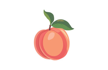 Colorful peach icon isolated on white background.