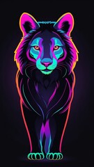 Outline animal neon the dark gradient colors