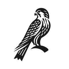 Eagle silhouette on white background