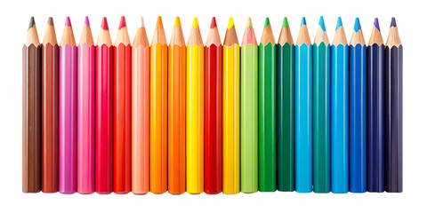 Color pencils on transparent background