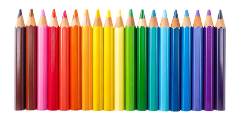 Color pencils on transparent background