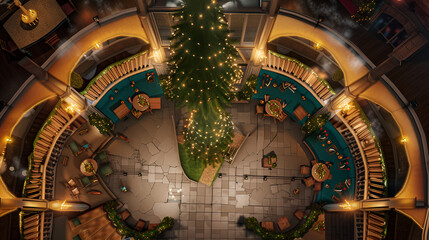 Fototapeta premium Christmas Battle Map - DnD, RPG Map for Dungeons and Dragons, Game Background, Top View, Winter
