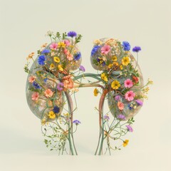 3D Illustration of Flower Kidney