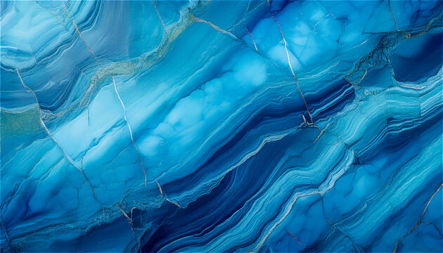 Flat lay abstract surface of brushed larimar stone slab texture background with space to copy, panoramic view