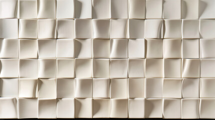 Fototapeta premium A white, three-dimensional grid-like structure composed of square tiles. These tiles are evenly spaced and vary in size, creating an intricate pattern.